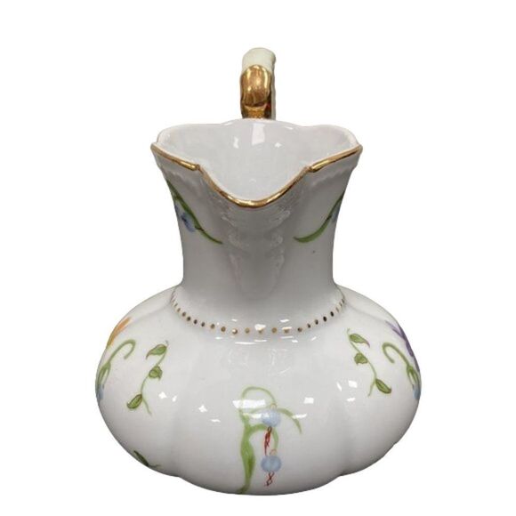 Lissi Kaplan Giftcraft China Crocus Sugar Pot & Creamer with Gold Top and Rim - Picture 5 of 16